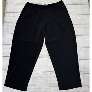 Clara Sun Woo Womens Pull on Ankle Pants Womens L‎ Black Soft Minimalist Career